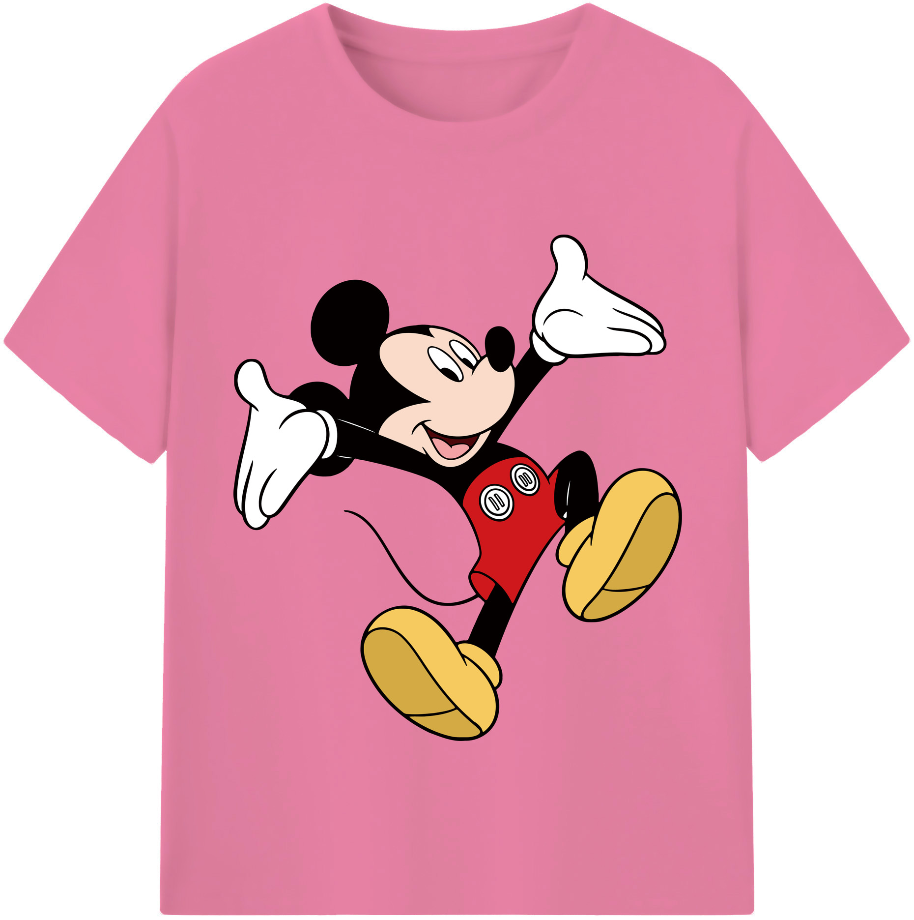 （画像用） ミッキーマウス Mickey Mouse 綿100％半袖Tシャツ（フロントプリント）